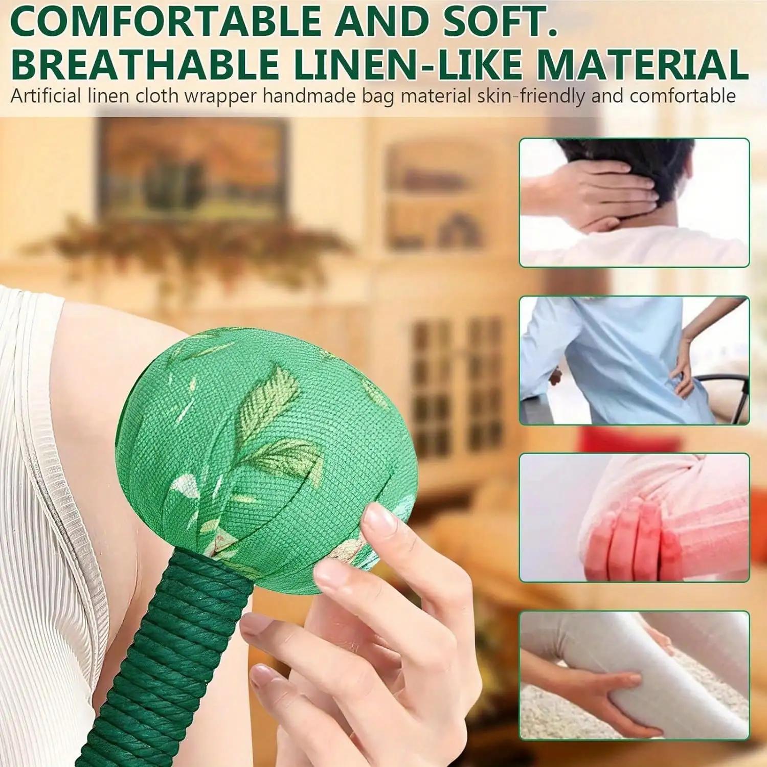 Marteau de massage en bois d'absinthe à long manche pour le drainage lymphatique – Soulagement manue