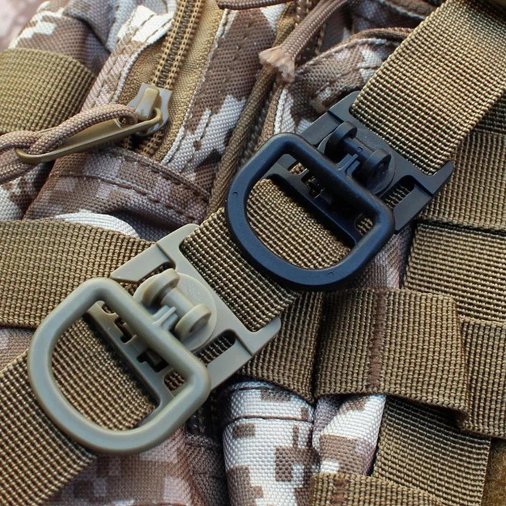 Clips d'anneau en D rotatif à 360 degrés, accessoires de sac tactique pour fixation de sangle MOLLE,