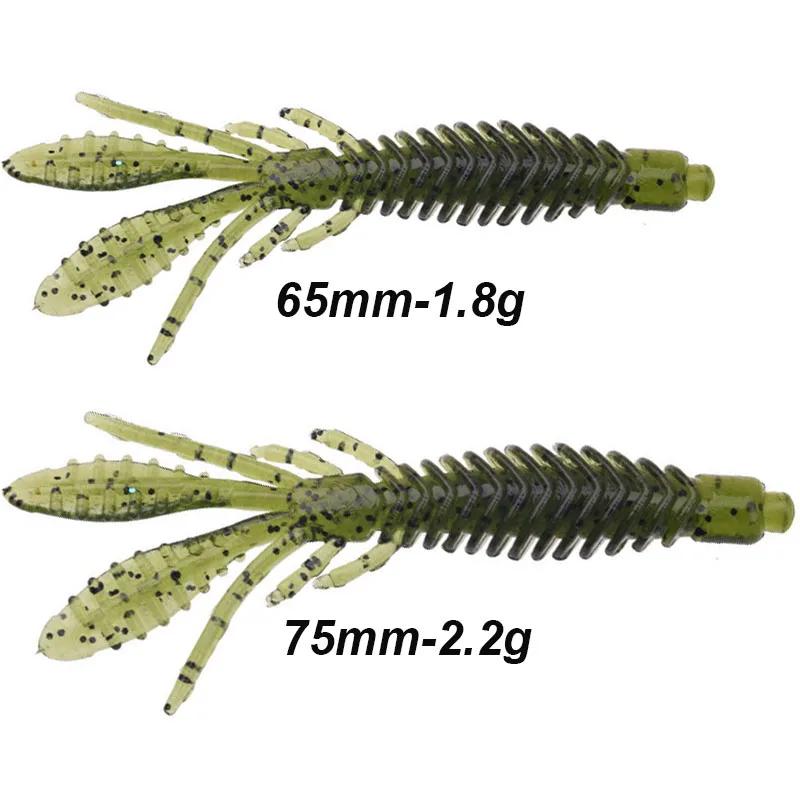 WESTBASS 5 pièces appâts de larve souples 1.8g-2.2g leurres de pêche aux crevettes en Silicone appât