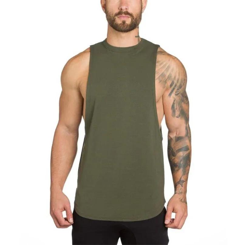 Gilets unis pour hommes, débardeur musculaire de musculation, Fitness, Sport, T-Shirt ample sans man