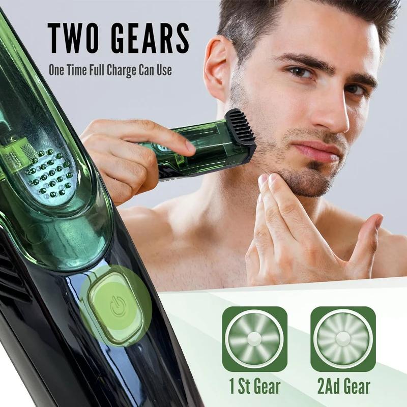 Tondeuse à barbe sans fil pour hommes, rasoir électrique Rechargeable avec 20 garnitures, tondeuse s