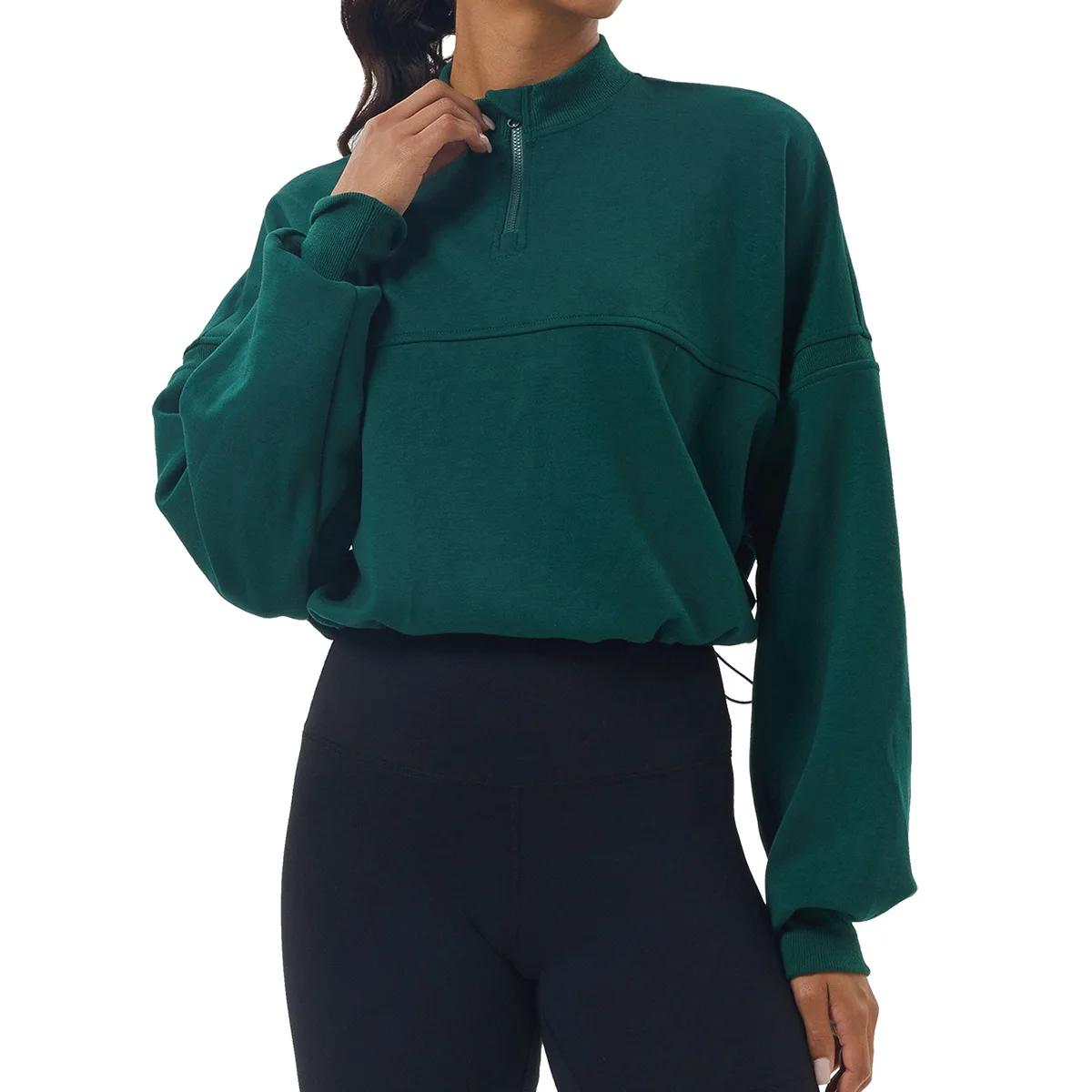 Sweat-shirt à manches longues pour femme, haut de course surdimensionné, vêtements d'entraînement fé