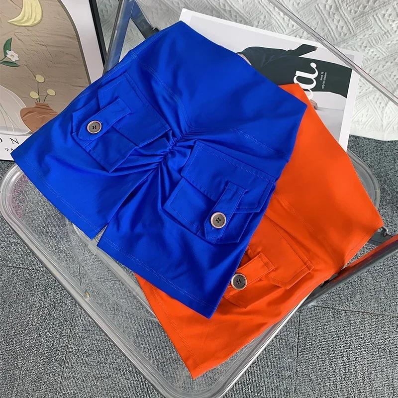 Short de Sport couleur chair, taille haute, fesses pêche, avec poche, Leggings de Yoga, séchage rapi