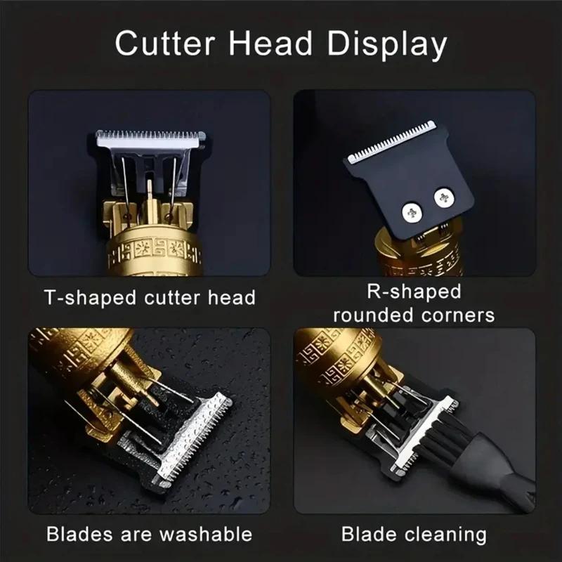 Tondeuse à cheveux électrique sans fil vintage, machine de découpe de cheveux, rasoir portable, barb