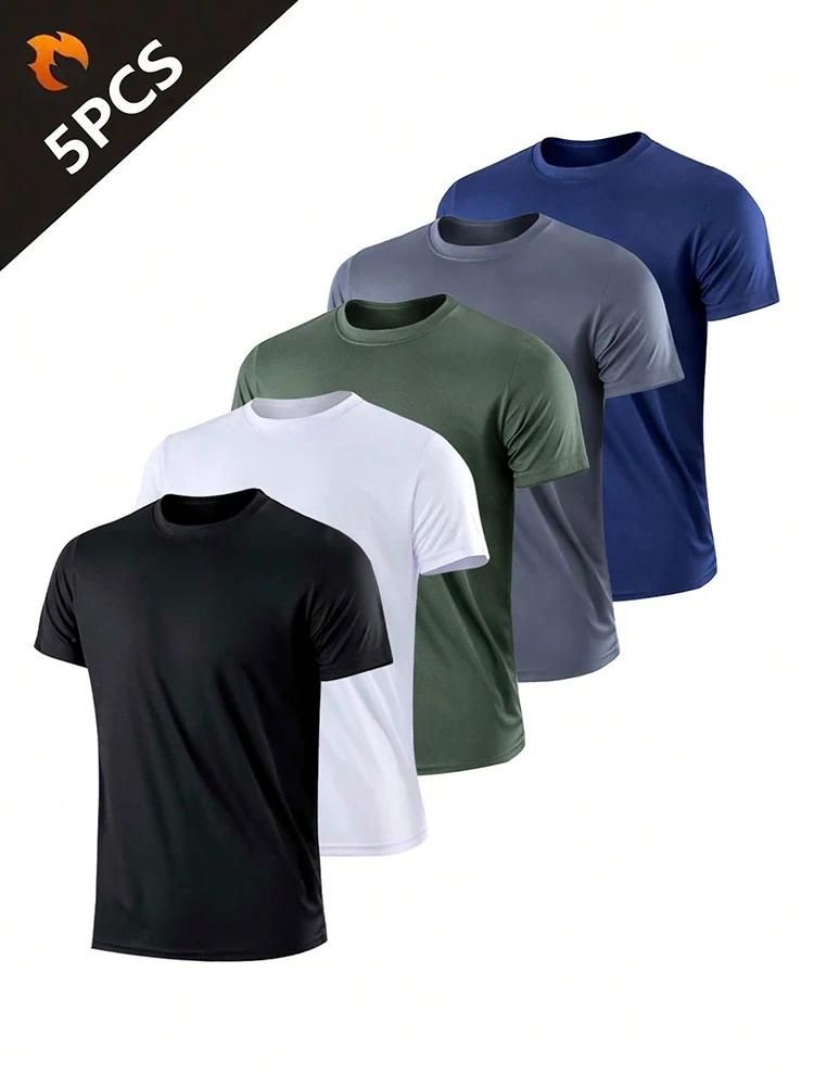 T-Shirt de dehors Ultraléger à vaccage Rapide pour Homme, Haut Respirant et observateur, pour Entraî