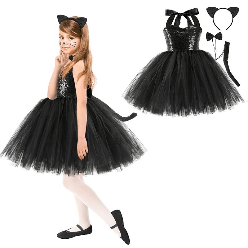 Robe Tutu léopard, tigre, chat, girafe, pour filles, Costume de Cosplay d'animaux d'halloween, tenue