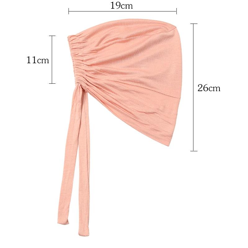 Bonnet Hijab en Satin Modal Double couche, sous-capuchon islamique avec cravate, Hijabs instantanés