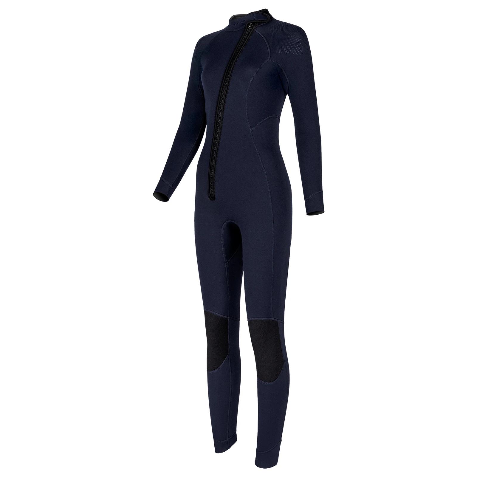 Combinaison thermique une pièce en néoprène pour femmes, 3mm, col montant, manches longues, fermetur