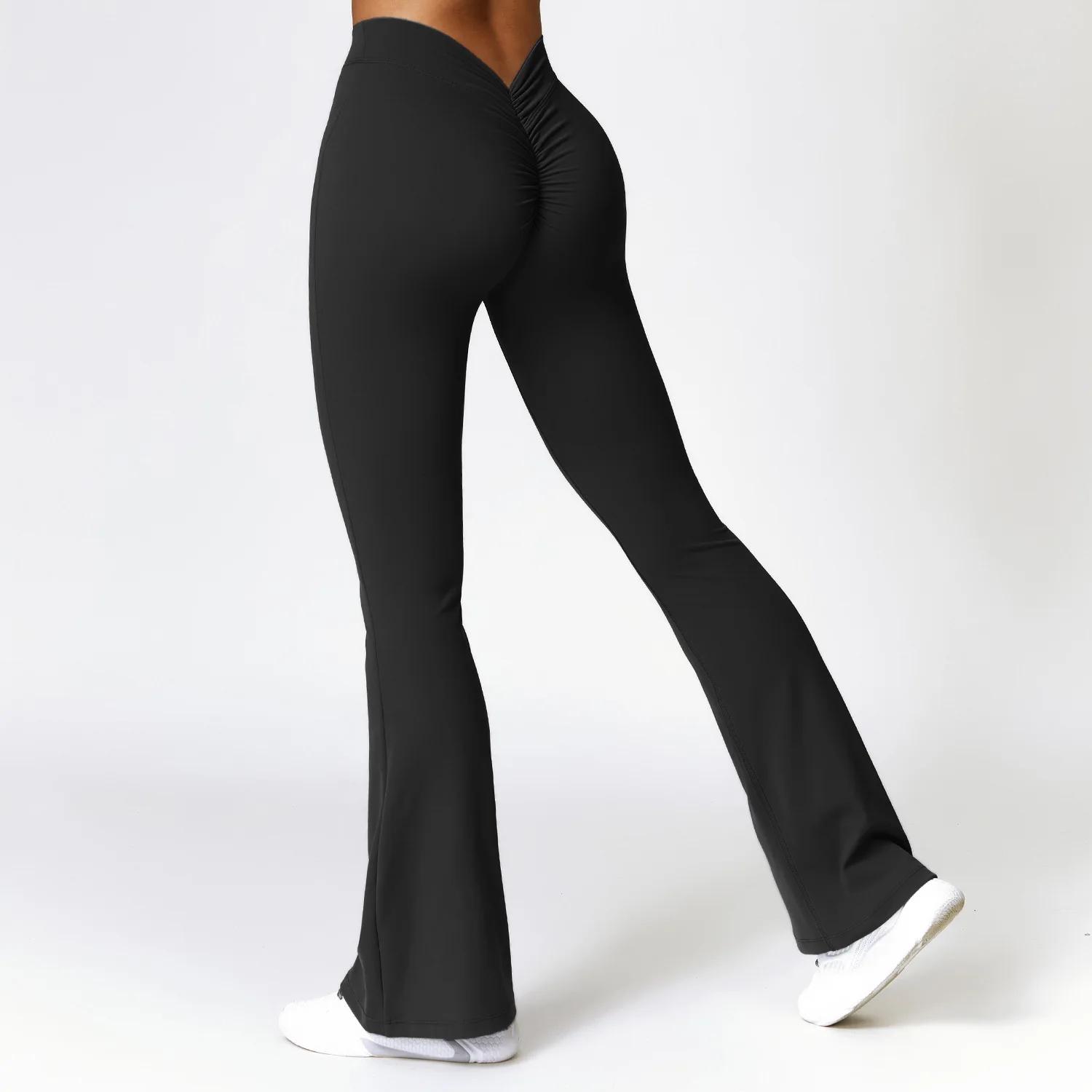 Femmes pantalons évasés Sport Leggings sans couture taille haute Yoga Leggings gymnastique entraînem