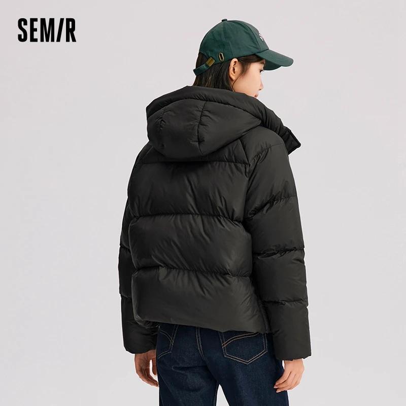 Semir doudoune femmes couleur unie ample polyvalent 2025 hiver nouveau imperméable à l'huile anti-ta