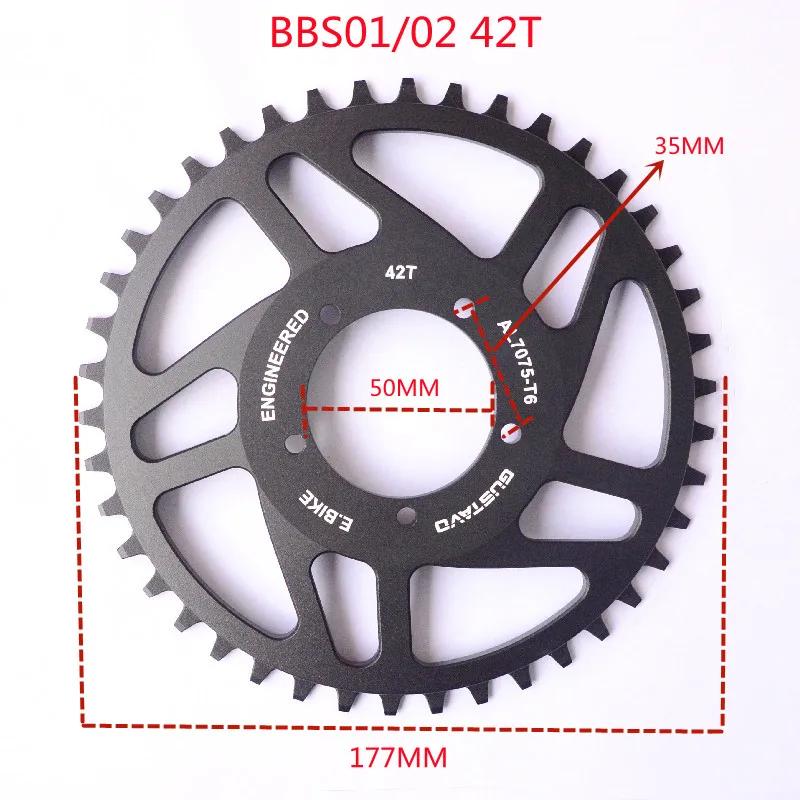 GUSTAVO e-bike chaîne 42T pour BAFANG BBS01 BBS02 BBSHD M625 haute qualité en alliage d'aluminium ac