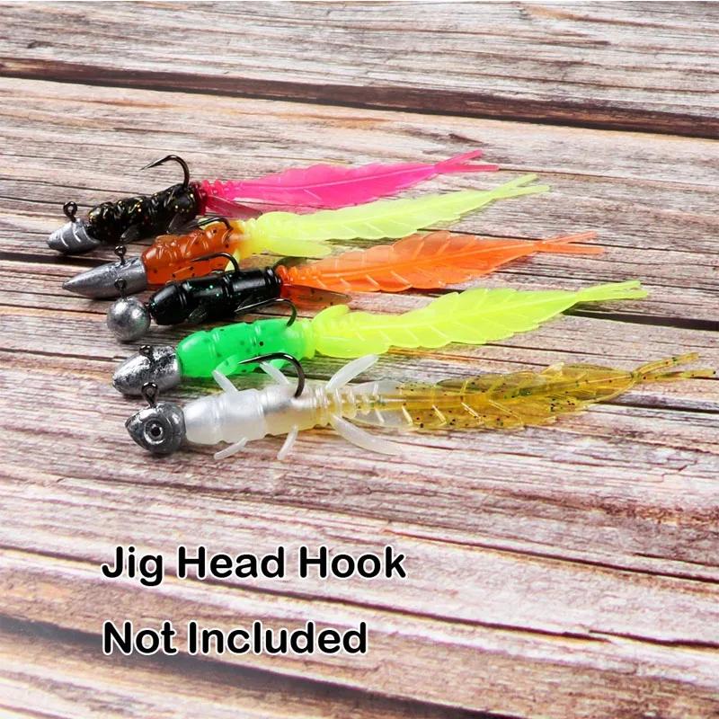 Lot de 5 leurres souples en silicone pour truite, 75mm/1.3g, appât Él, wobJeff, swimbait