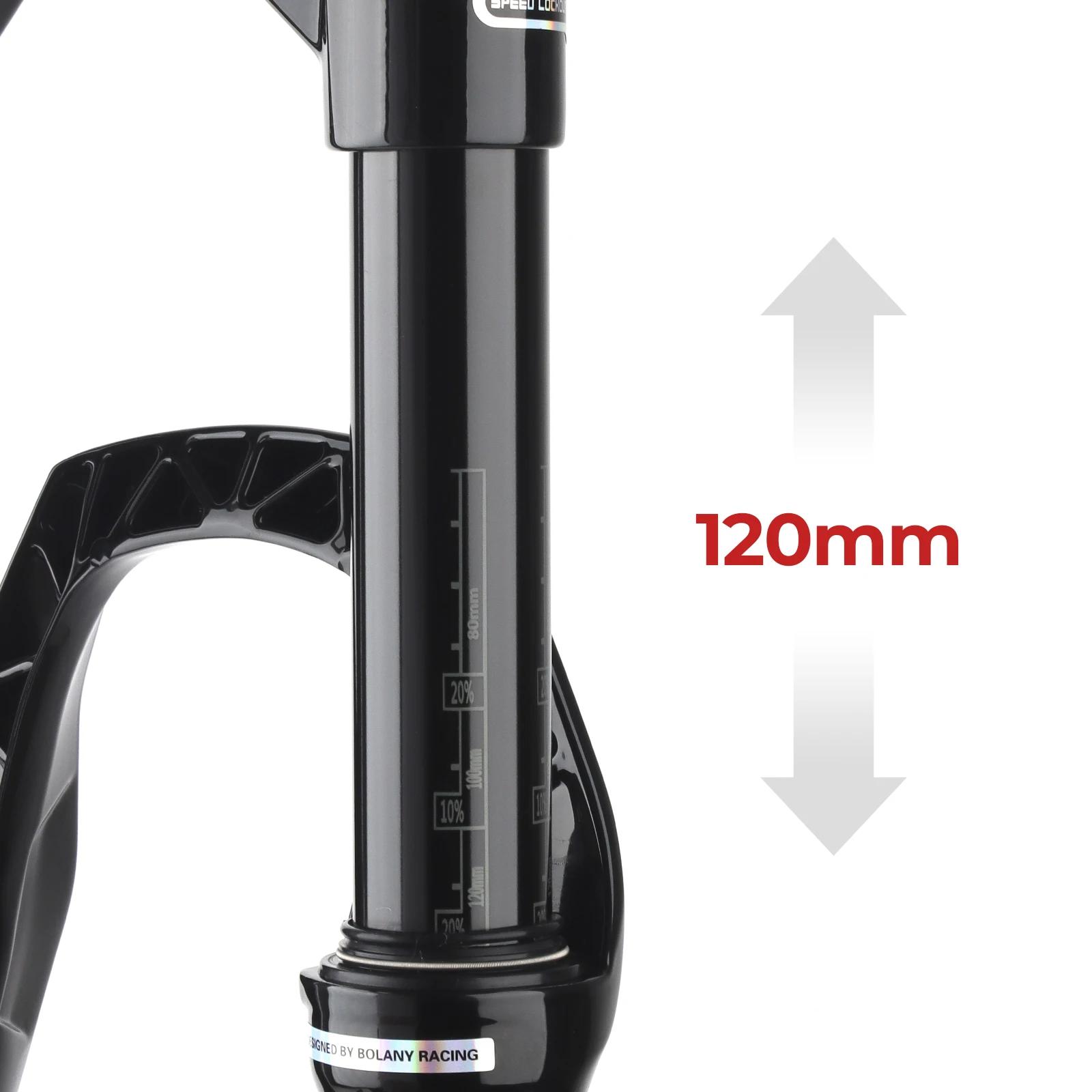 BOLANY fourche à Air de vélo 26/27, 5/29 pouces fourche à Suspension à Tube droit rebond réglable 9x