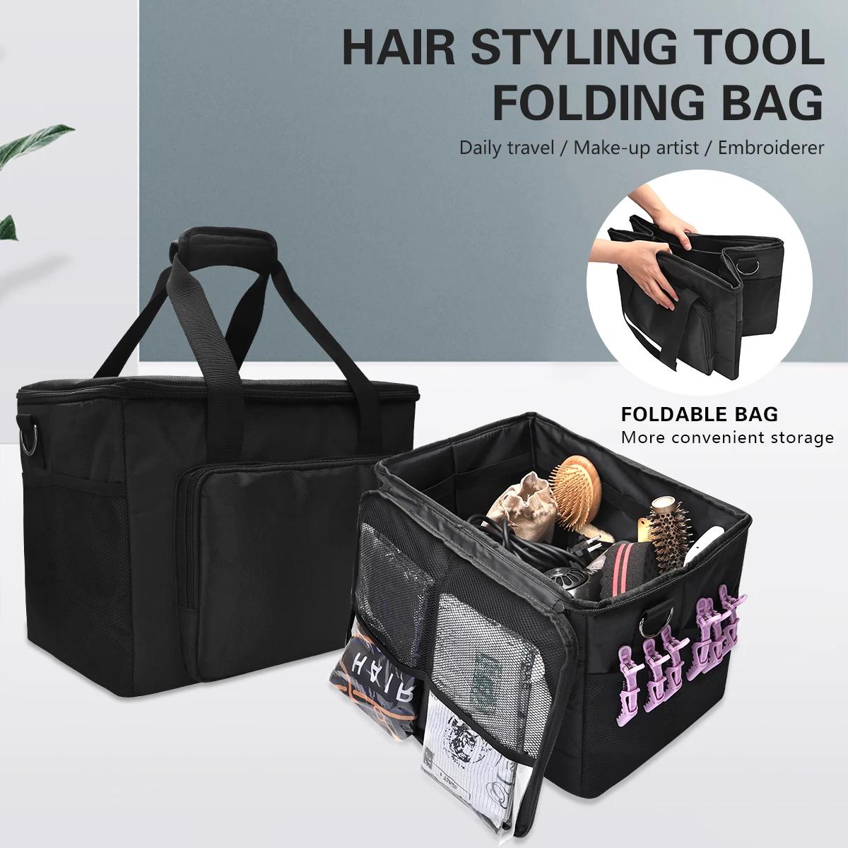 Sac de rangement grande capacité pour outils et ciseaux, trousse de maquillage pour salon de coiffur