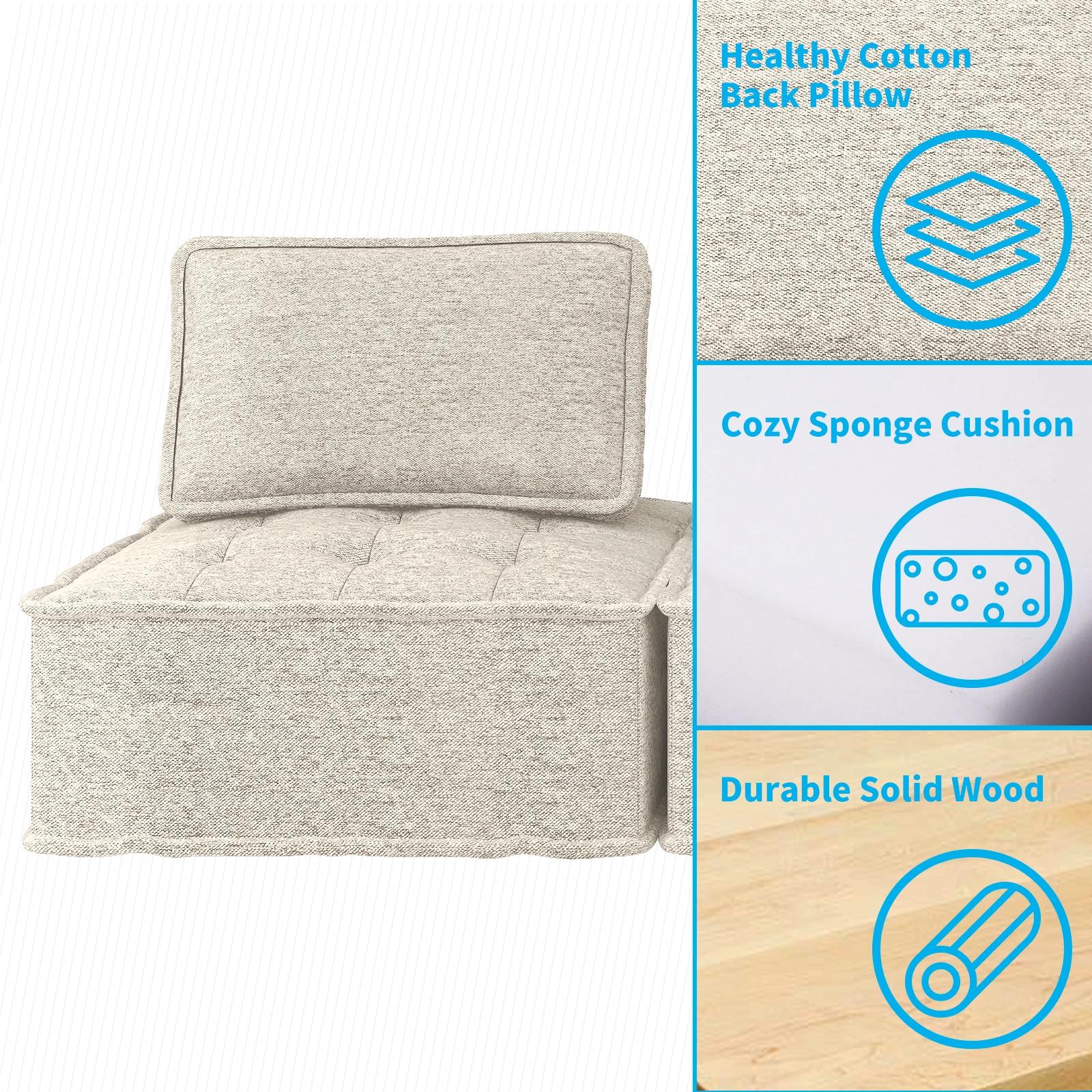 HORGGgland-Fauteuil au sol sans accoudoirs, canapé modulaire avec coussin de dossier parfait, petit