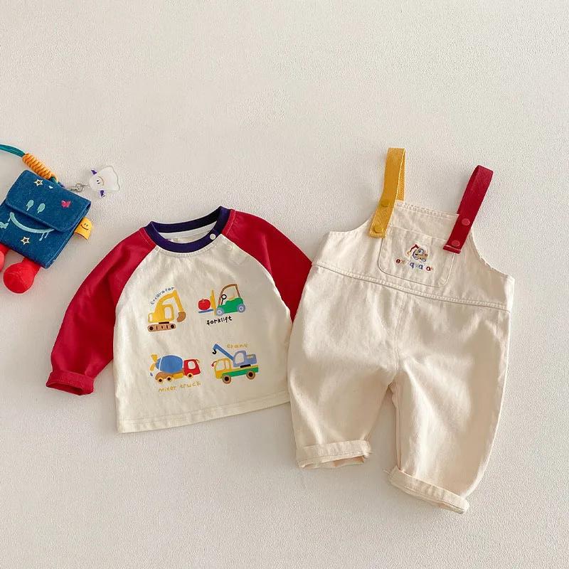 MILANCEL printemps enfants chemises 9M-5T dessin animé coloré voiture filles Blouse ingénierie véhic