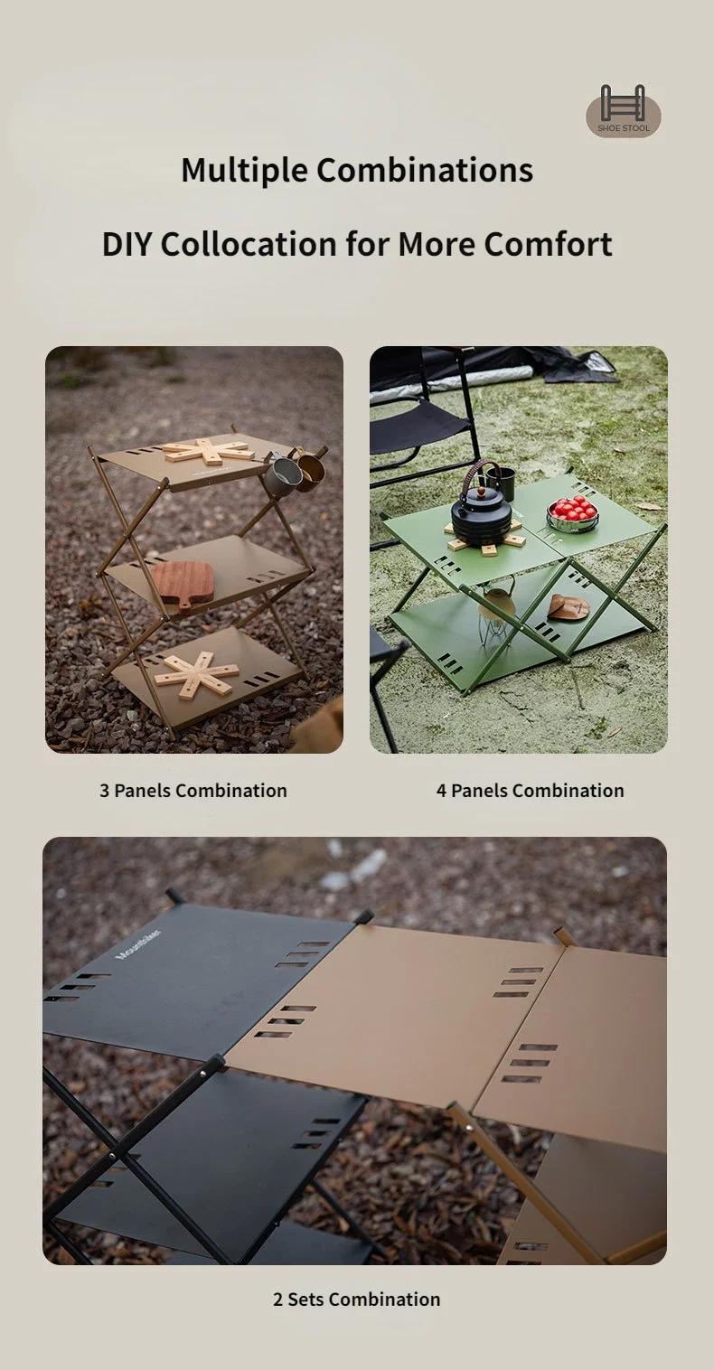 MOUNTAINHIKER support à trois niveaux étagère de rangement extérieure étagère pliante Portable Campi
