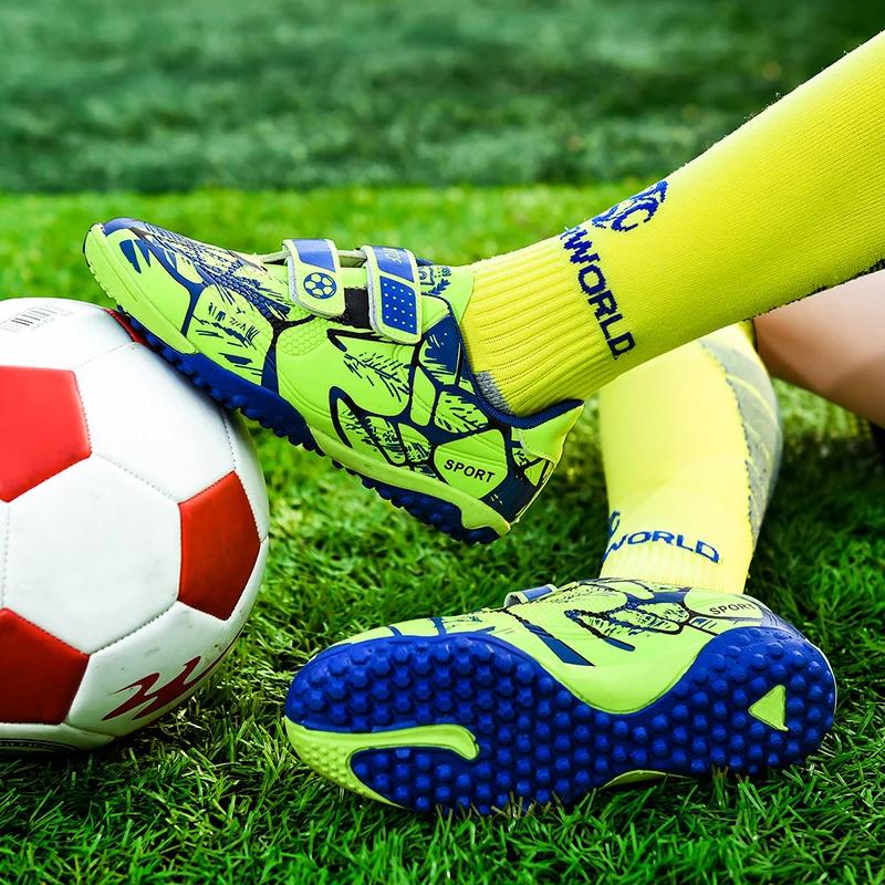 Bottes de football antidérapantes pour enfants avec crampons de gazon - Chaussures d'entraînement et futsal