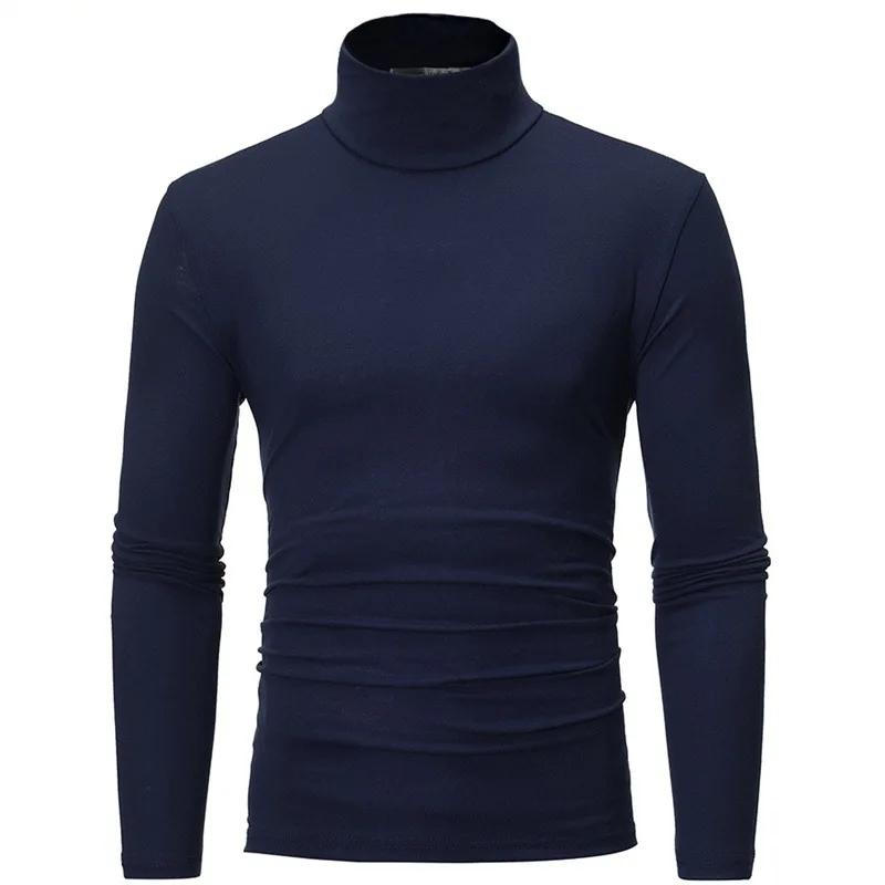 Sous-vêtements thermiques à col haut pour hommes, chemise mince coupe couvertes, t-shirt à manches l