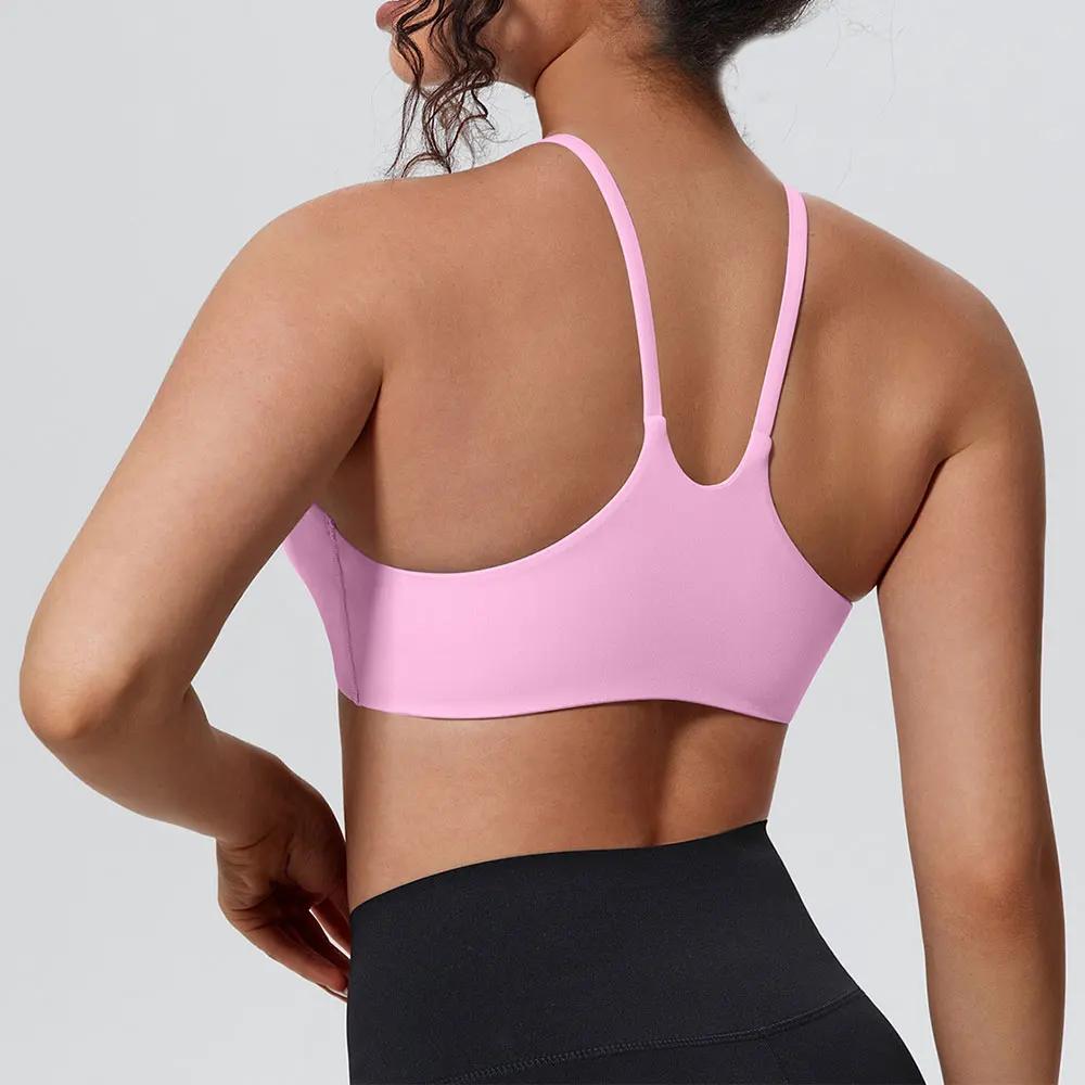 Soutien-gorge de sport pour femme à bretelles croisées, antichoc, sensation seconde peau, sexy, pour
