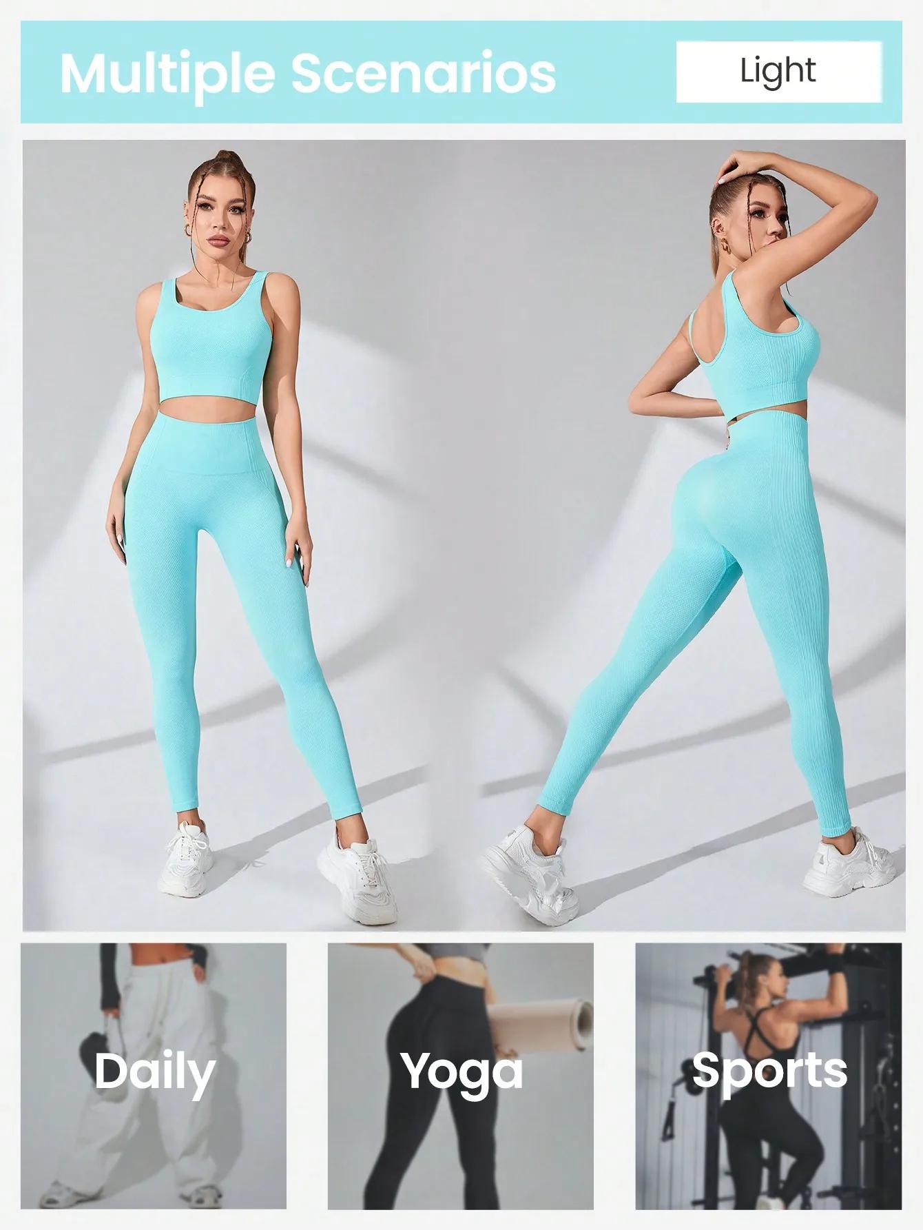 Ensembles d'entraînement pour femmes 2 pièces – Leggings de yoga sans couture et soutien-gorge de sp