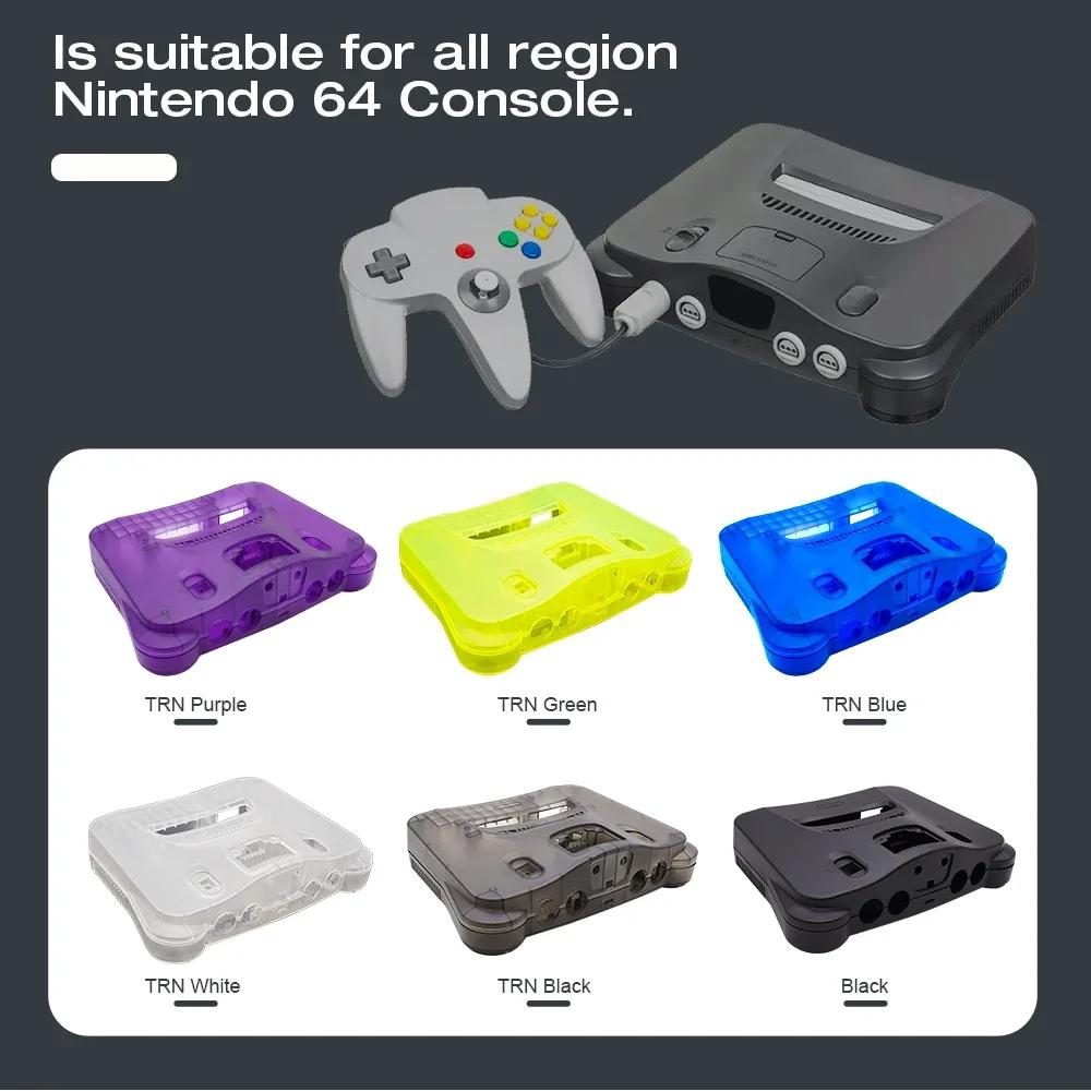 Bitfunx coque en plastique de remplacement boîtier translucide pour N64 Nintendo 64 boîtier de rempl