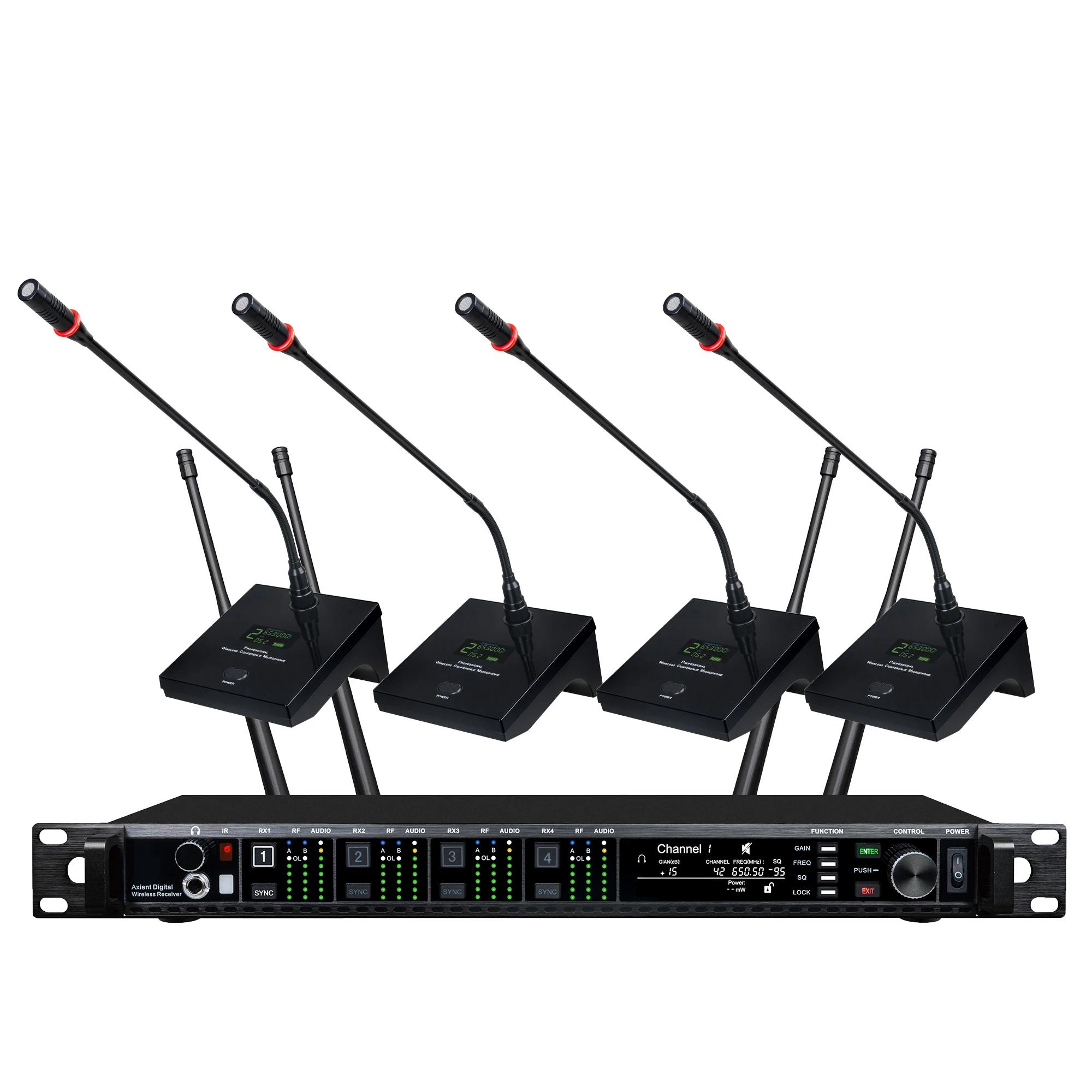 Leicozic 4 canaux KSM11 KSM8 Microphone sans fil système Radio professionnel col de cygne micro casq