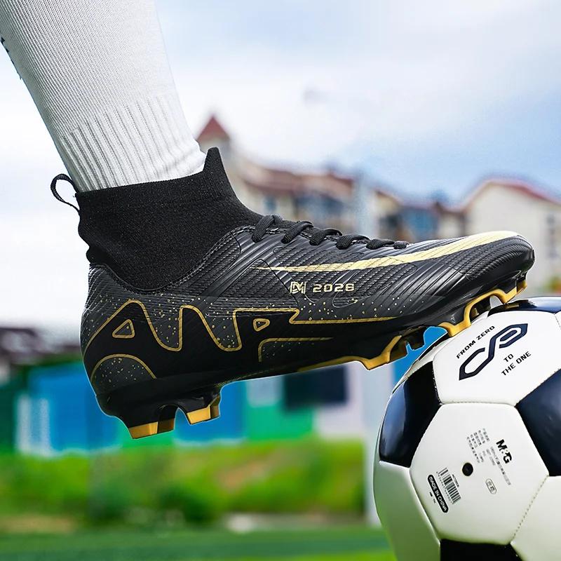 Chaussures de football roses tendance pour hommes, bottes de football professionnelles légères, anti