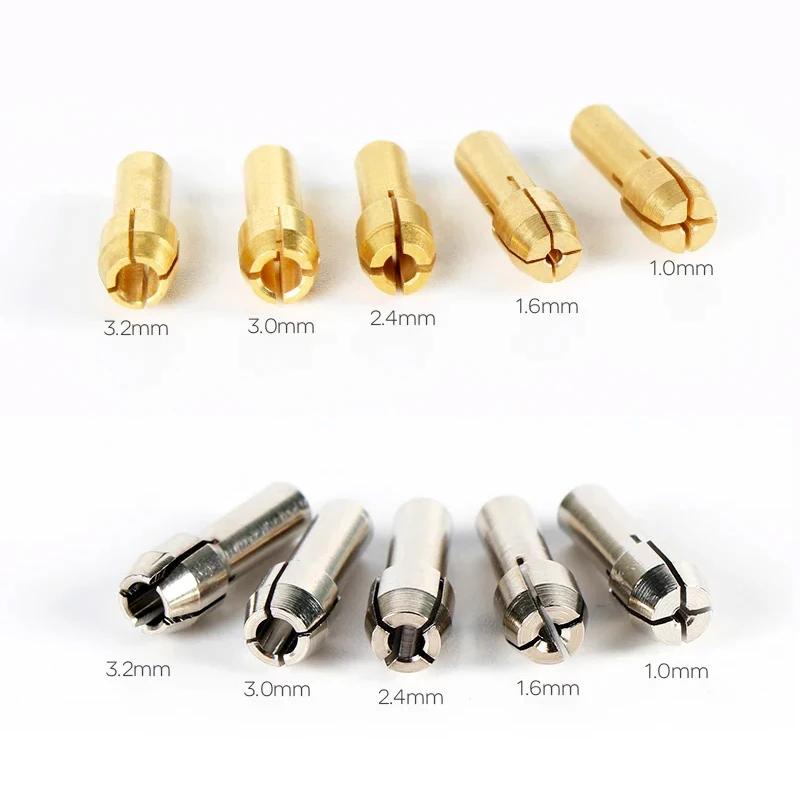 10 pièces Dremel Mini mandrins de forage perceuse 1.0mm-3.2mm adaptateur de mandrin 4.3 tige Micro p