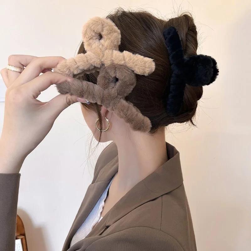 Griffe en peluche pour femmes, Barrette en forme de crabe acrylique élégante, épingle à cheveux, acc
