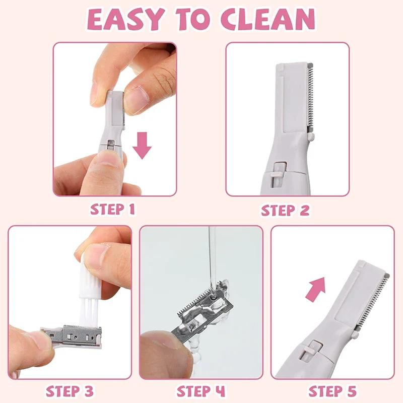 Tondeuse Mini rasoir électrique pour sourcils, épilateur pour le visage et le cou, flou, lèvres, cor