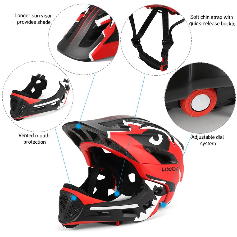 Casque de vélo intégral détachable pour enfants, sport pour enfants, cyclisme, vtt, moto, skateboard