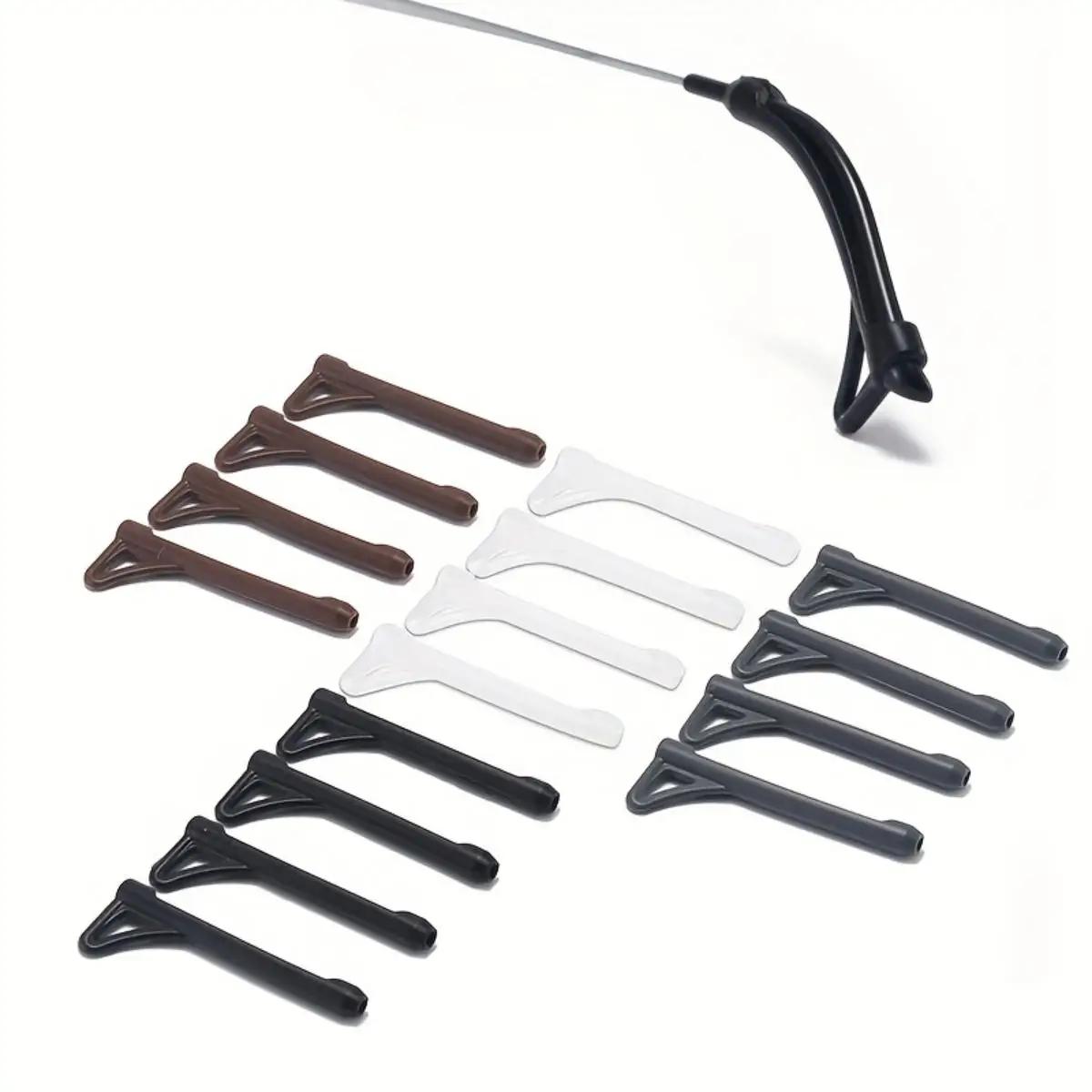 Manchon antidérapant en Silicone pour lunettes, 10 pièces, cadre pour les yeux, glisser des jambes,