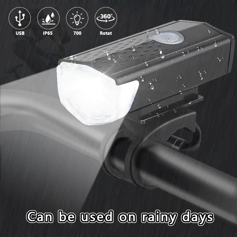 Ensemble d'éclairage LED pour vélo aste par USB, lampe de poche avant et arrière, lampe de sauna, lu