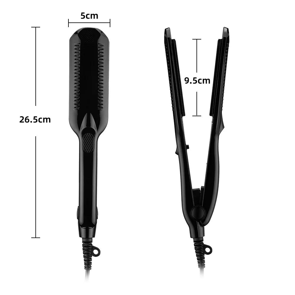 Fer à friser professionnel en céramique, fer à friser à usage sec et humide, fer à friser en céramiq