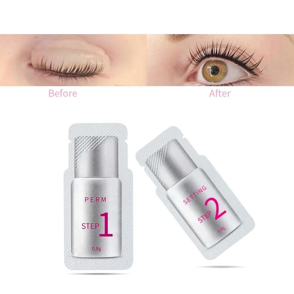 10 paires/lot ICONSIGN Lotion de levage de cils Sachet Lotion de Fixation de permanente rapide cils