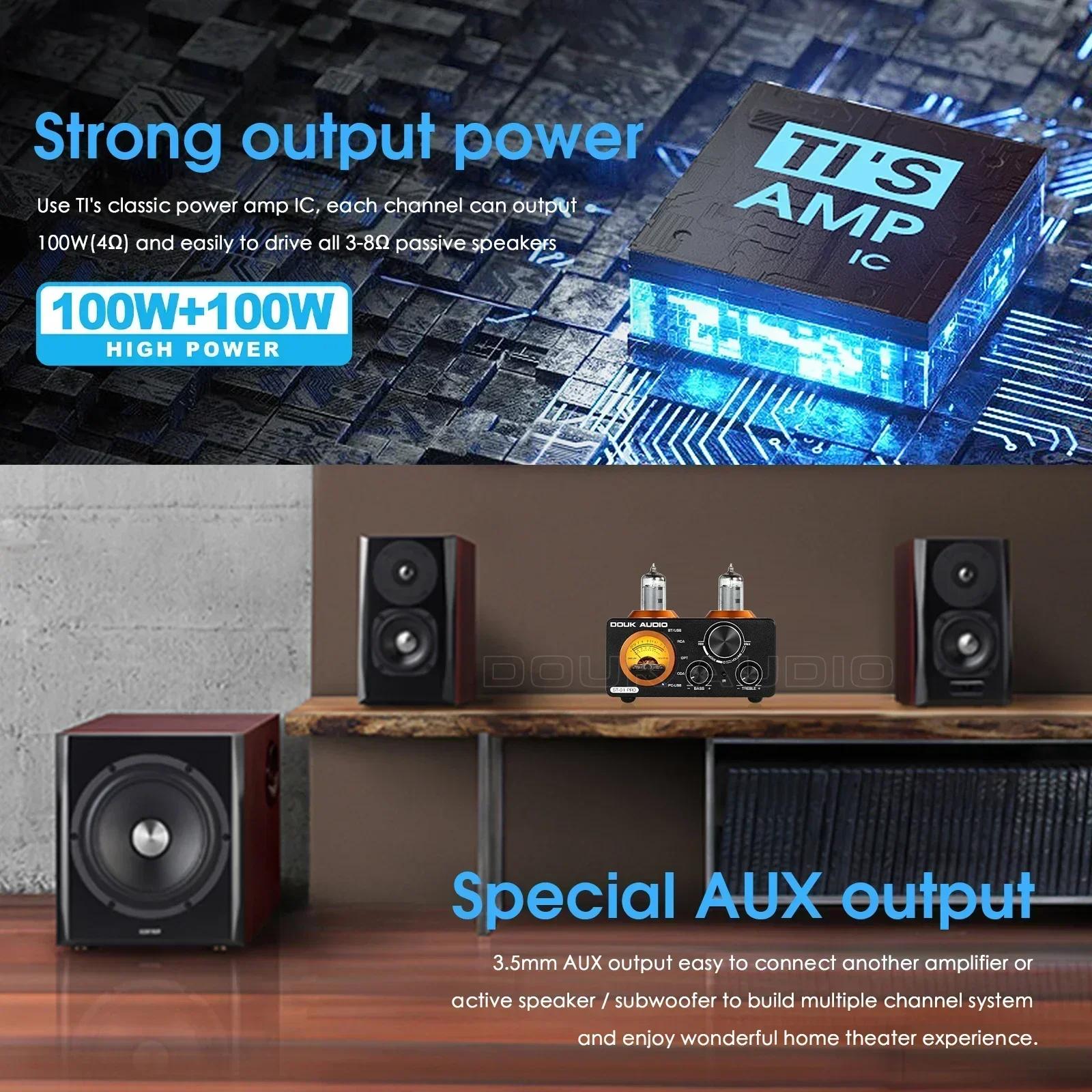 Douk – amplificateur de puissance Audio HiFi à Tube sous vide, récepteur stéréo Bluetooth 5.0, USB D