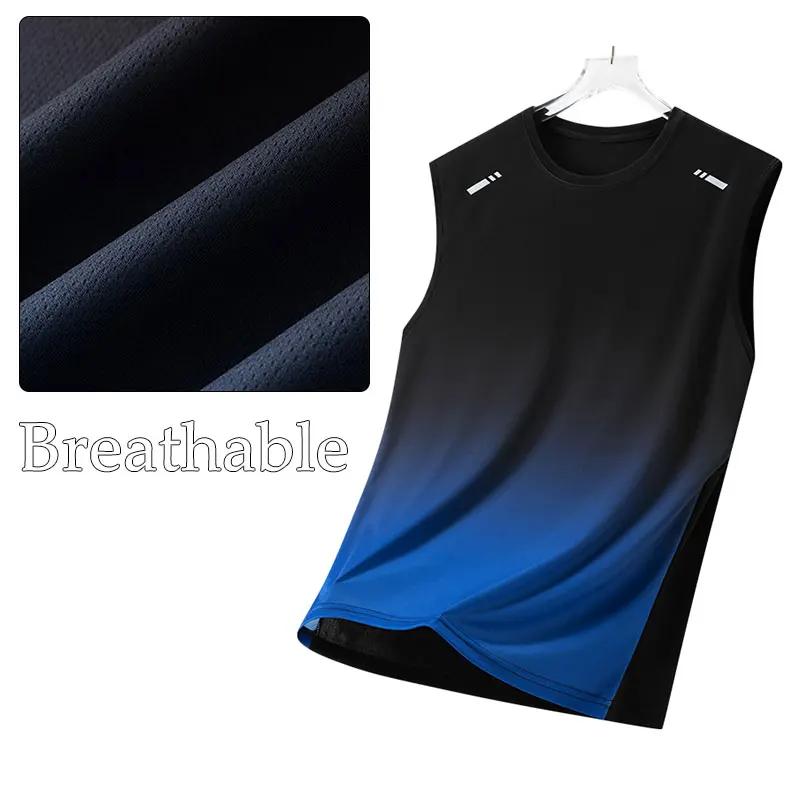 Gilet de course d'été pour hommes, réfléchissant contrasté, pour Jogging, sport, manteau sans manche