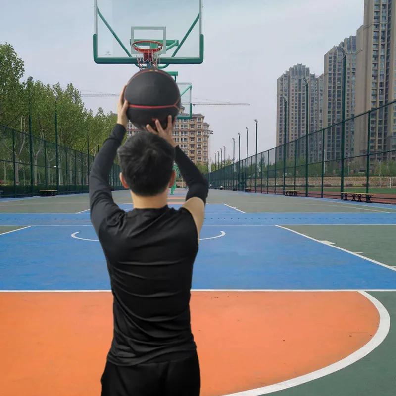 T-shirt de sport à manches longues pour hommes, couche de Base de basket-ball, serré, Fitness, haut