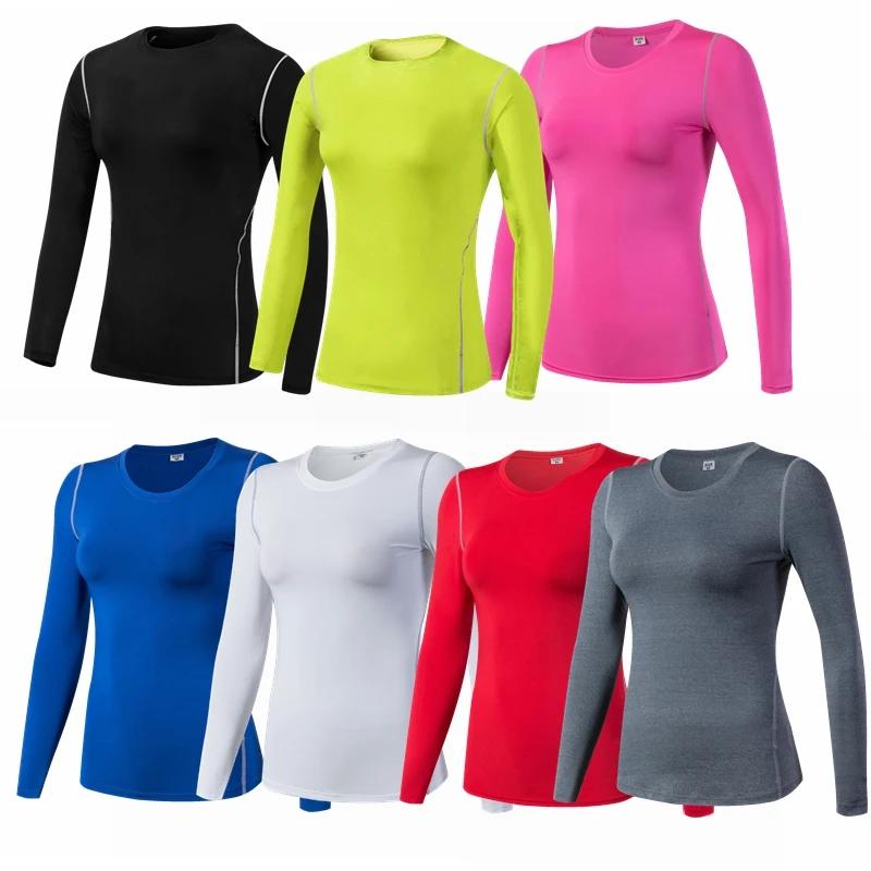 Couche de Base Fitness Sport chemise séchage rapide femmes manches longues haut Gym jogging dame T-s