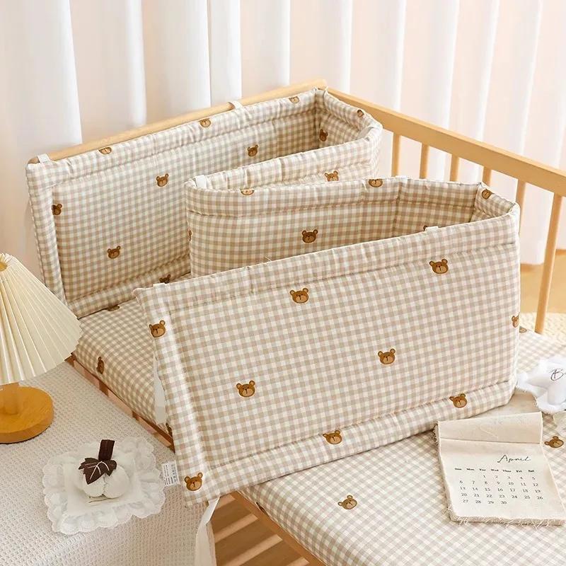 Clôture de berceau pour bébé, sac en coton doux, bande Anti-collision, clôture de lit une pièce pour