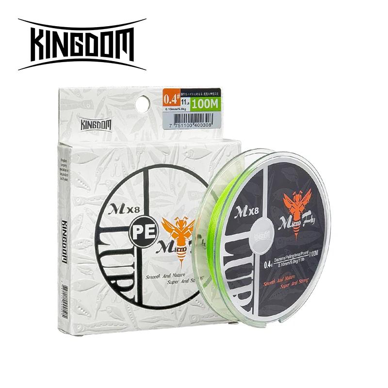 Kingdom Micro Fly 100M 150M tresse PE ligne de pêche 4 brins 0.2 # /0.4 # /0.6 # Distance de coulé