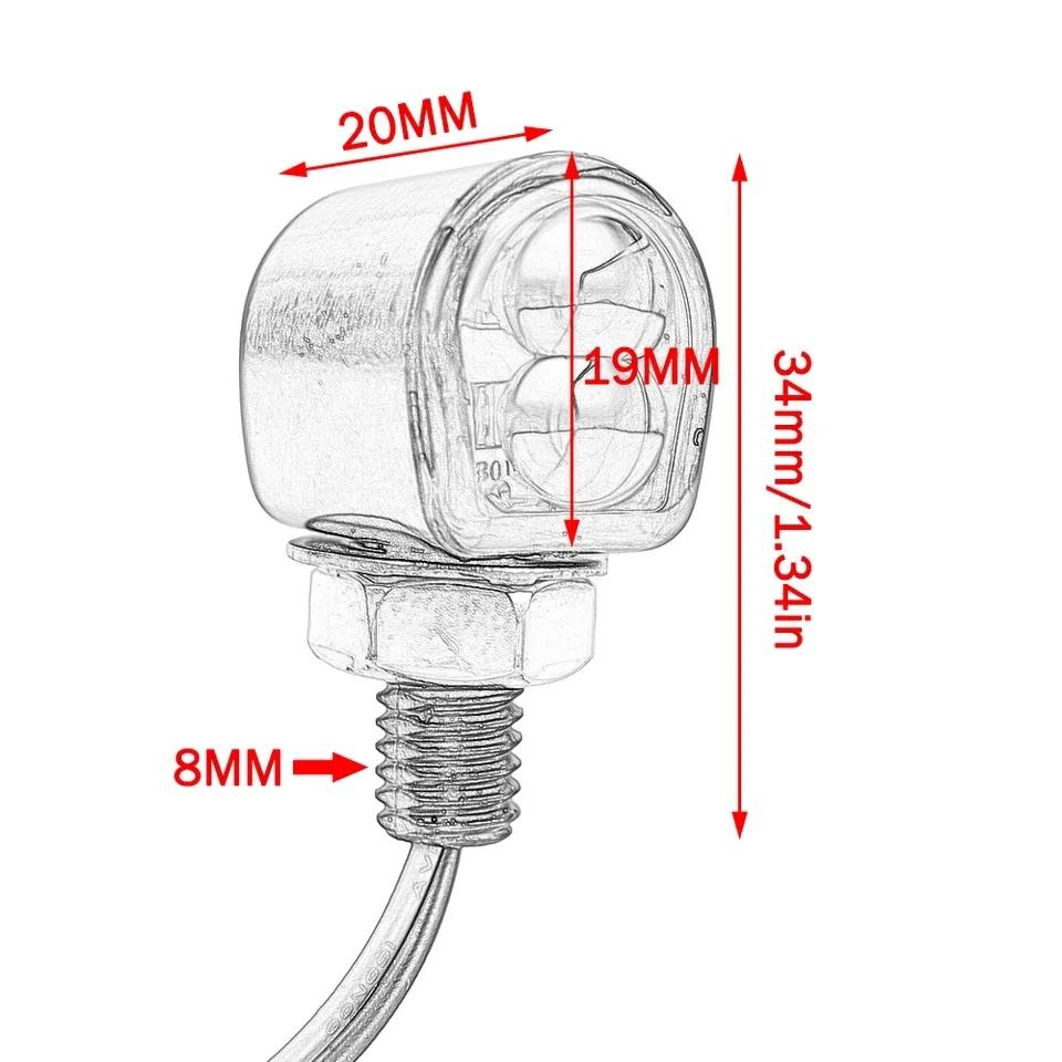 E marqué M8 Mini moto clignotant indicateur lumineux 12V ambre LED signaux clignotant lampe pour caf