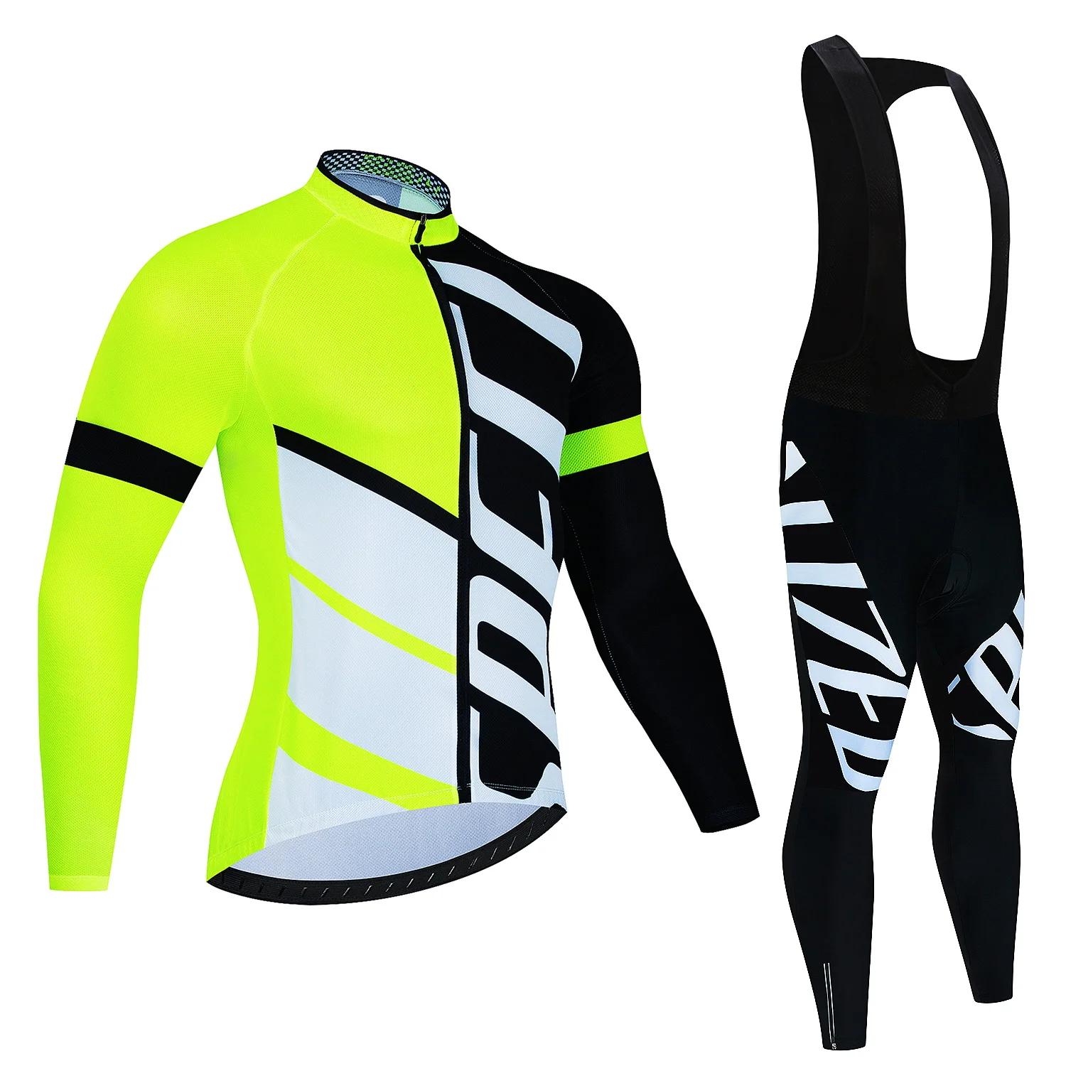 Maillot de cyclisme de l'équipe pour hommes, ensemble Ropa Ciclismo, vêtements de vélo à manches lon