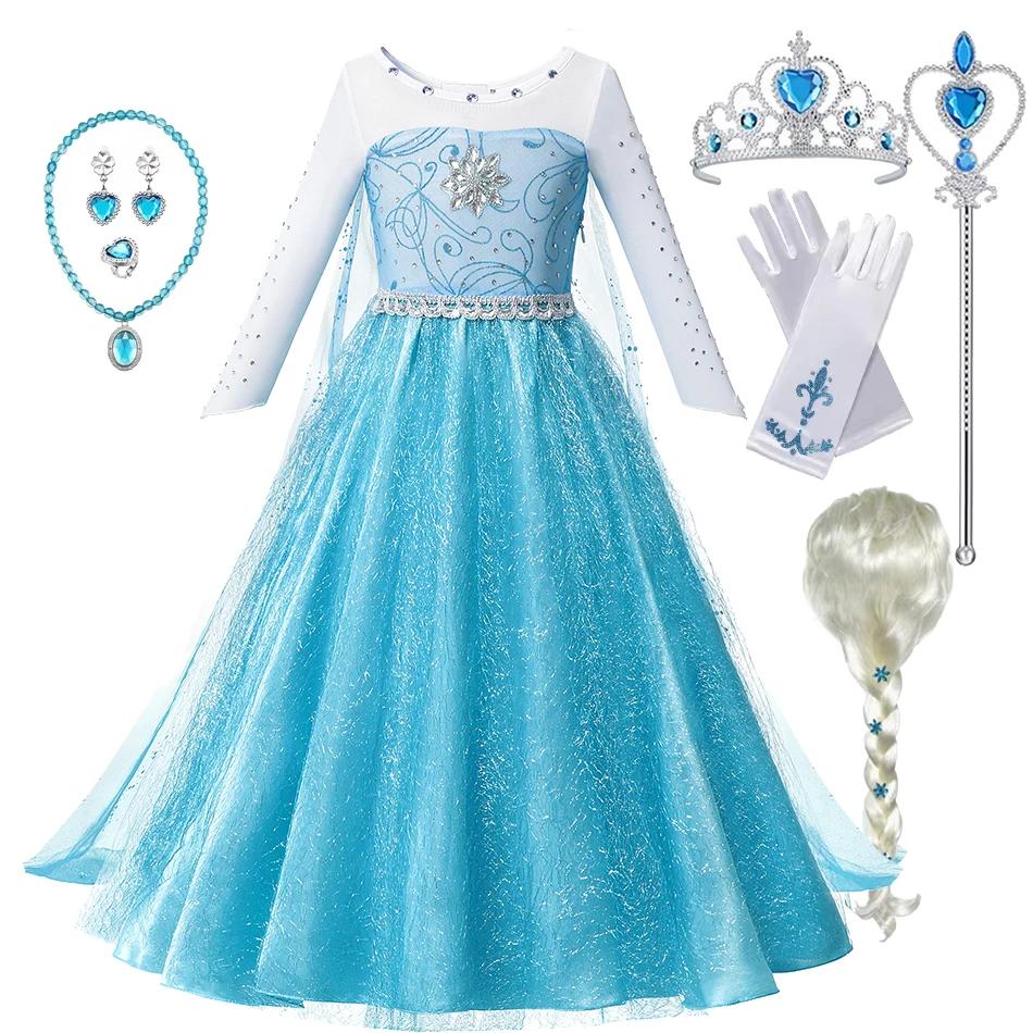 Costume d'été fantaisie reine Elsa Anna pour filles, robe de princesse pour tout-petits, fête Cospla