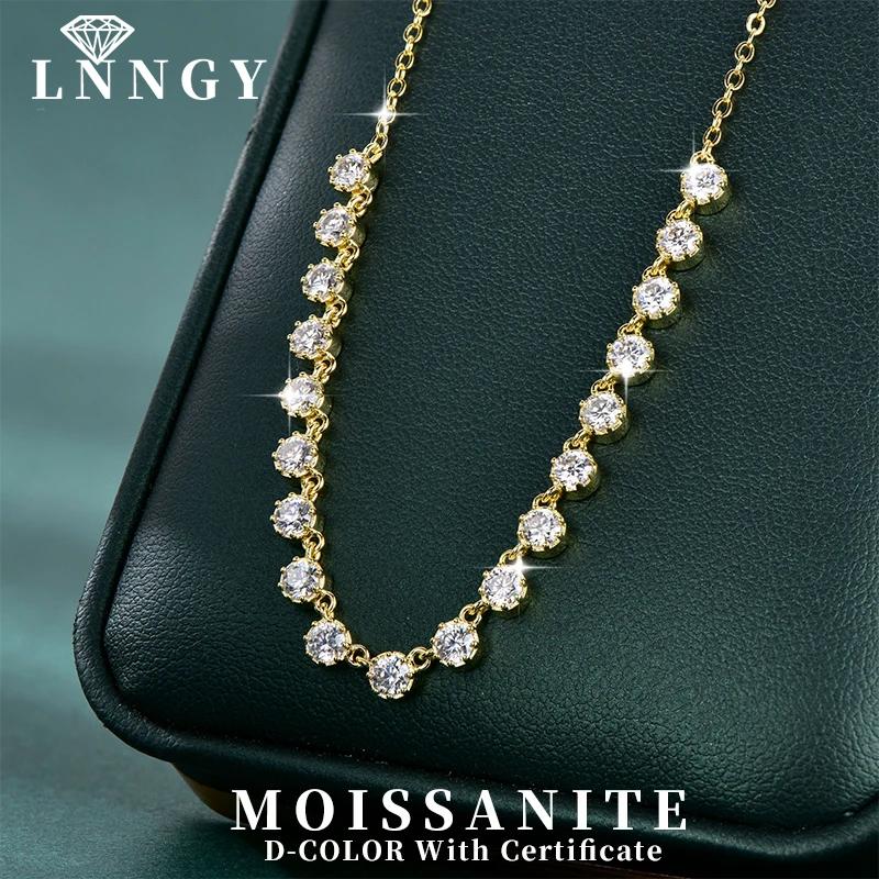 Collier style bulle en moissanite étincelante de 3 mm, collier ras du cou en or 14 carats pour femme