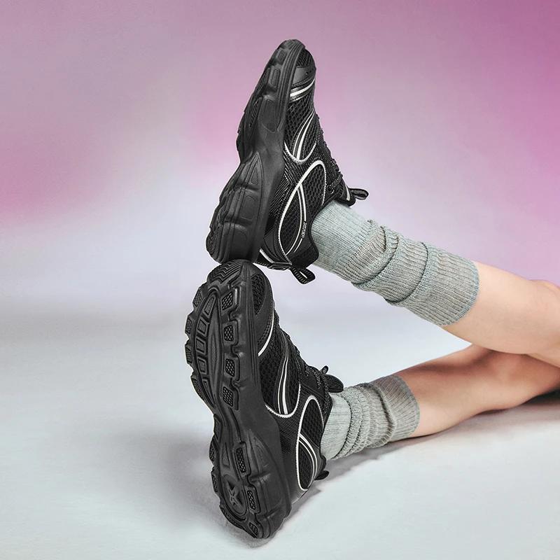Xtep-Baskets décontractées à semelle optique pour femmes, chaussures de sport vintage, légères, anti