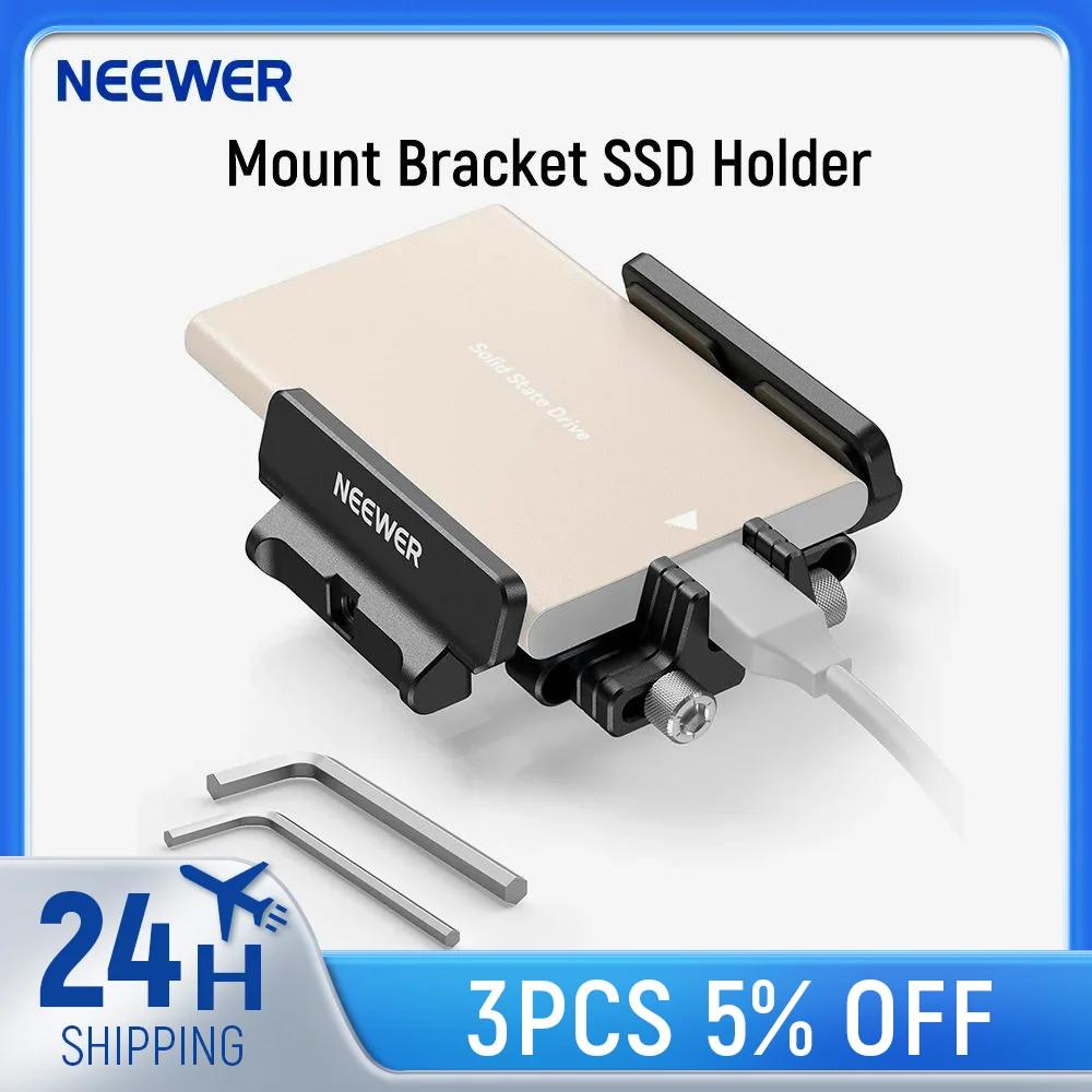 NEEWER Support de montage Support SSD avec serre-câble à chaussure froide, 1,6 "-2,6" pour Samsung T