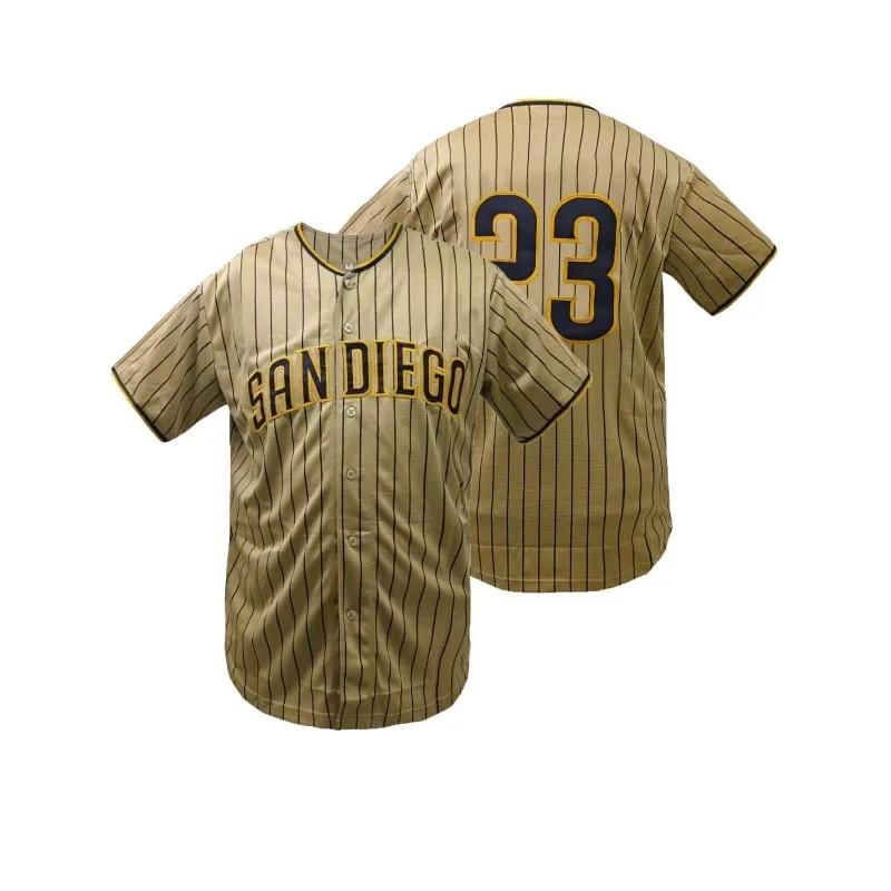 Maillot de baseball brodé pour hommes, vêtements de sport confortables, chemise de baseball cousue p