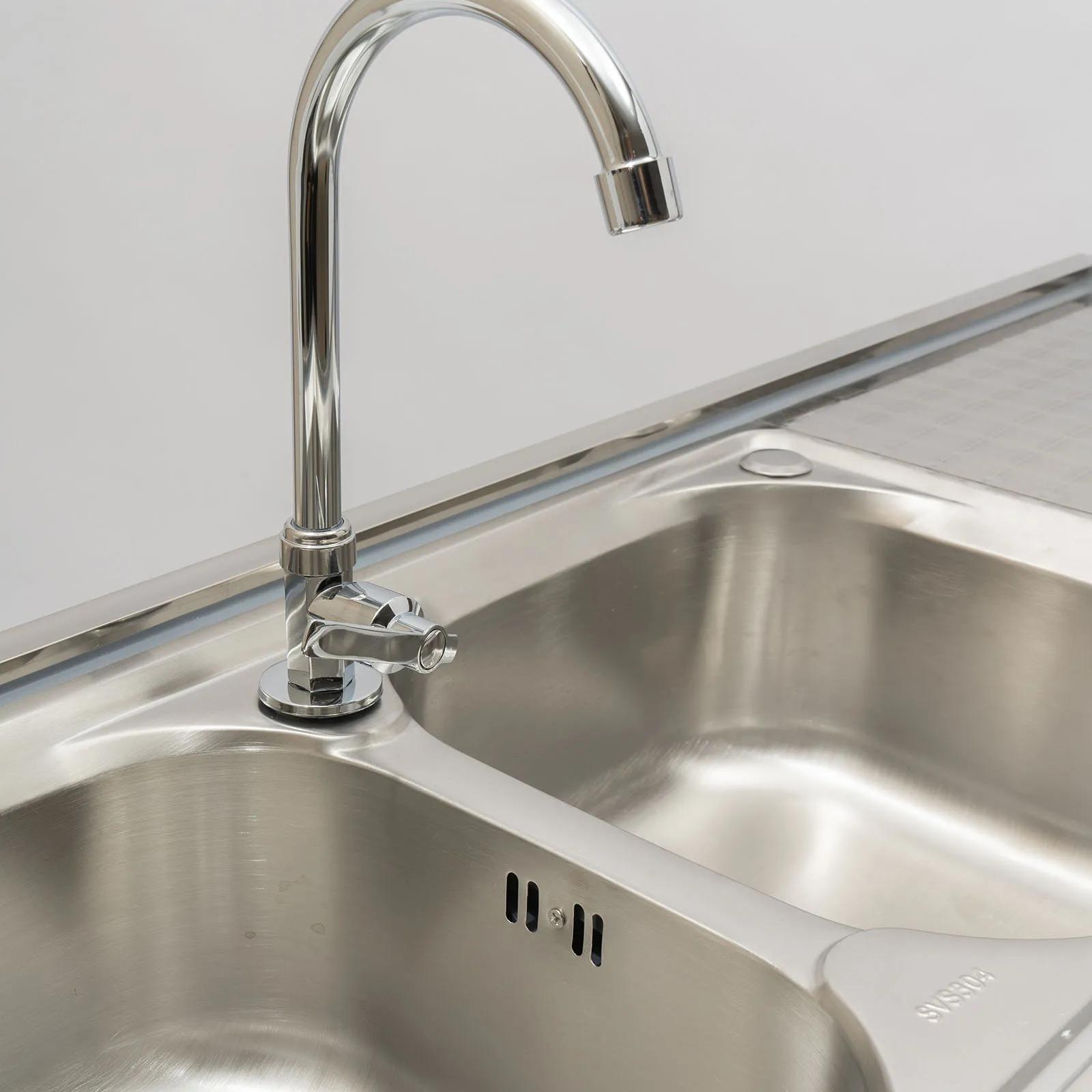 Évier utilitaire commercial en acier inoxydable, évier de cuisine à 2 compartiments avec table de pr